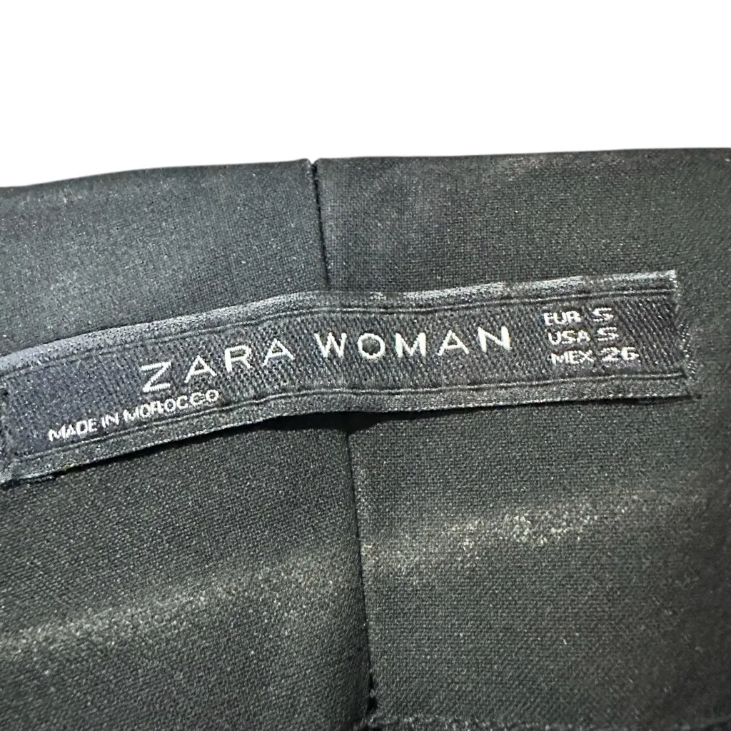 Zara Woman Black lace tiered Cropped flare Pants Size SMALL - Image 5