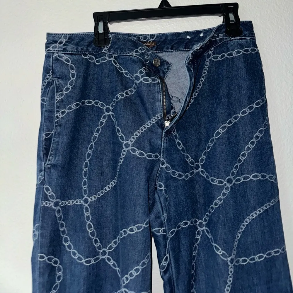 J. McLaughlin -Size 0 -Women’s Chain Wide Leg Denim Jeans High Rise Blue - Image 6