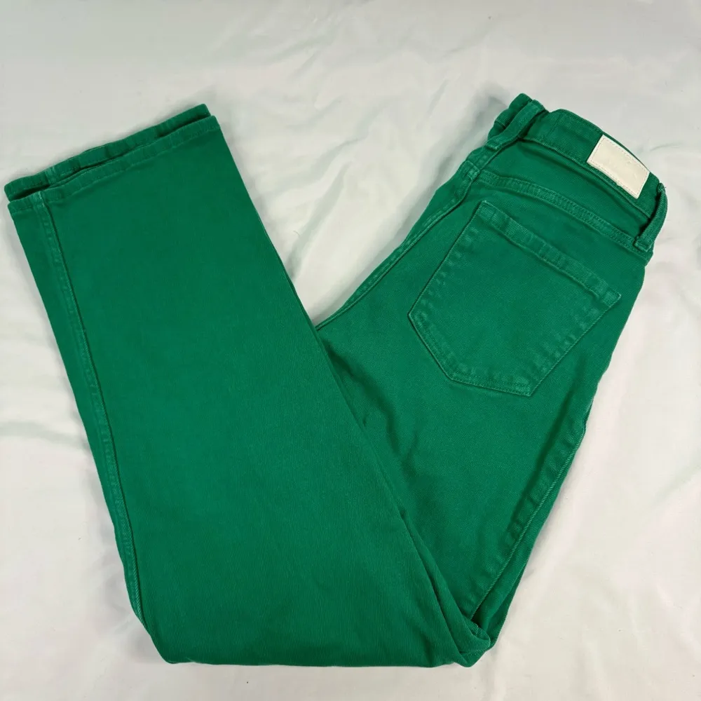 Hollister Ultra High-Rise Dad Jean Green Denim Women Size 7 Stretch Relaxed Fit - Image 3
