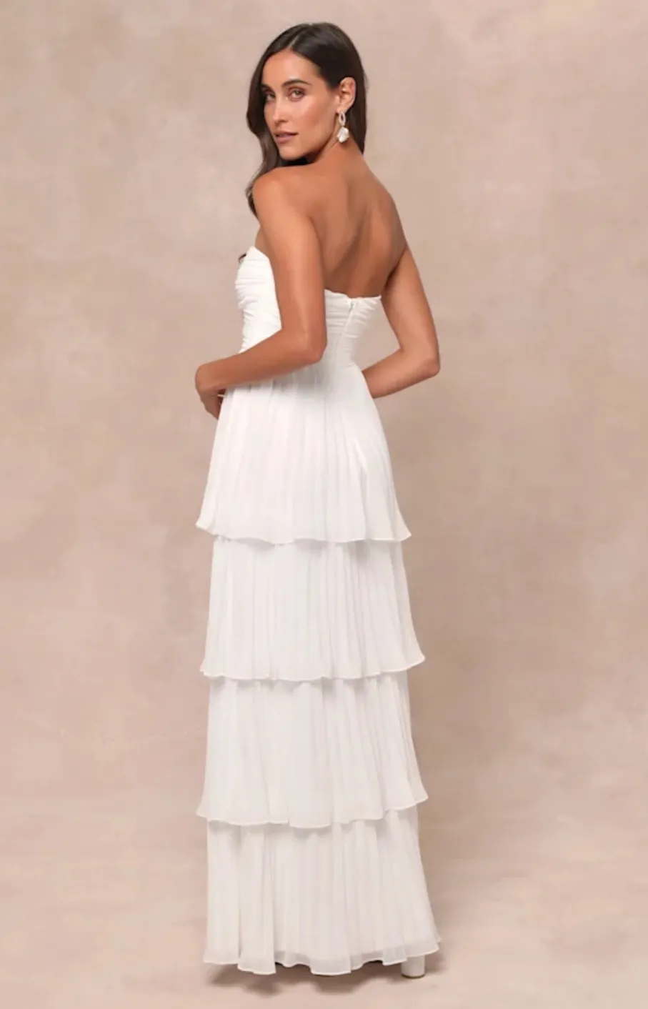 Lulus Seriously Sensational White Strapless Tiered Maxi Dress in White - Image 2