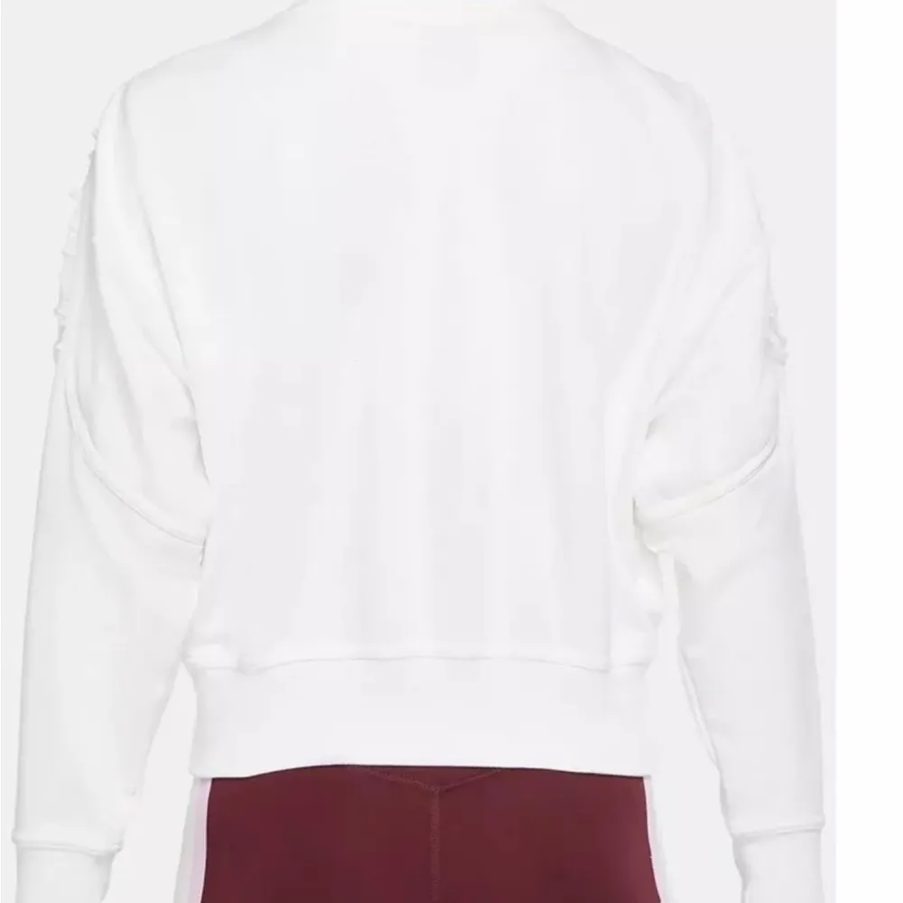 Nike Thermal Fleece Crop Sweatshirt Crisscross Trim in White Size Medium - Image 3