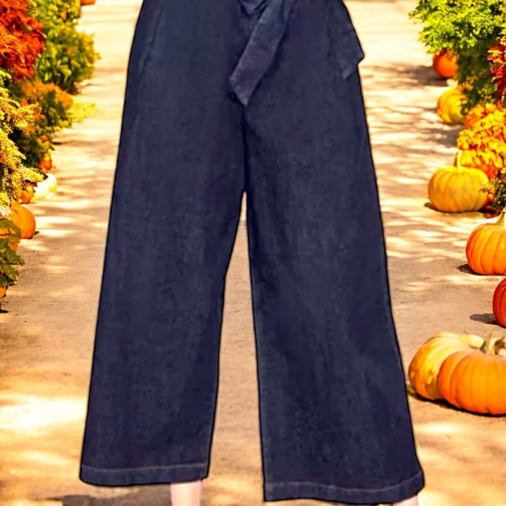 Rachel Roy Denim Wide Leg Stretch Capri Size‎ 29 Blue - Image 3