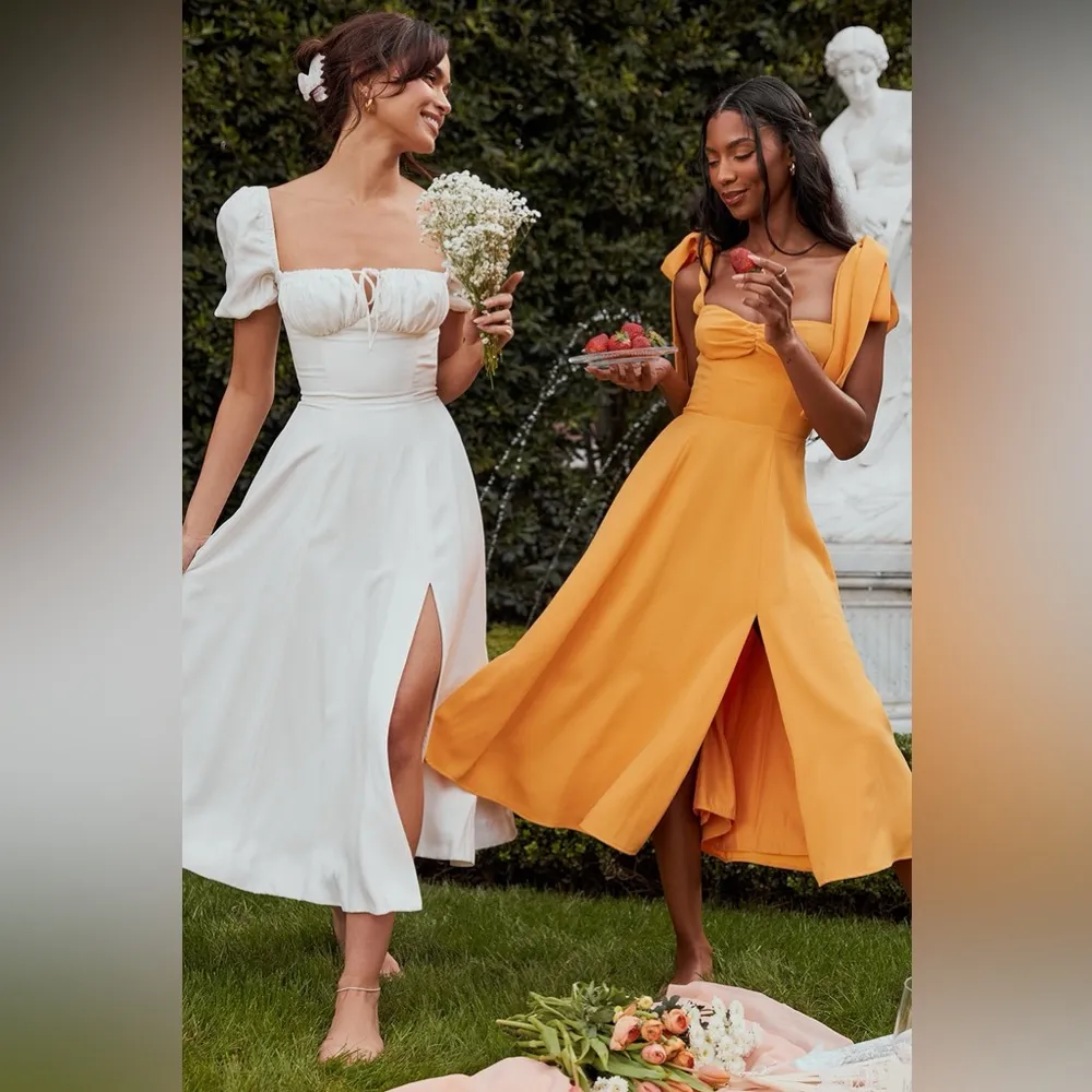 HOUSE OF CB ALICIA TANGERINE MIDI SUNDRESS, Size X-Small, $209 - Image 15