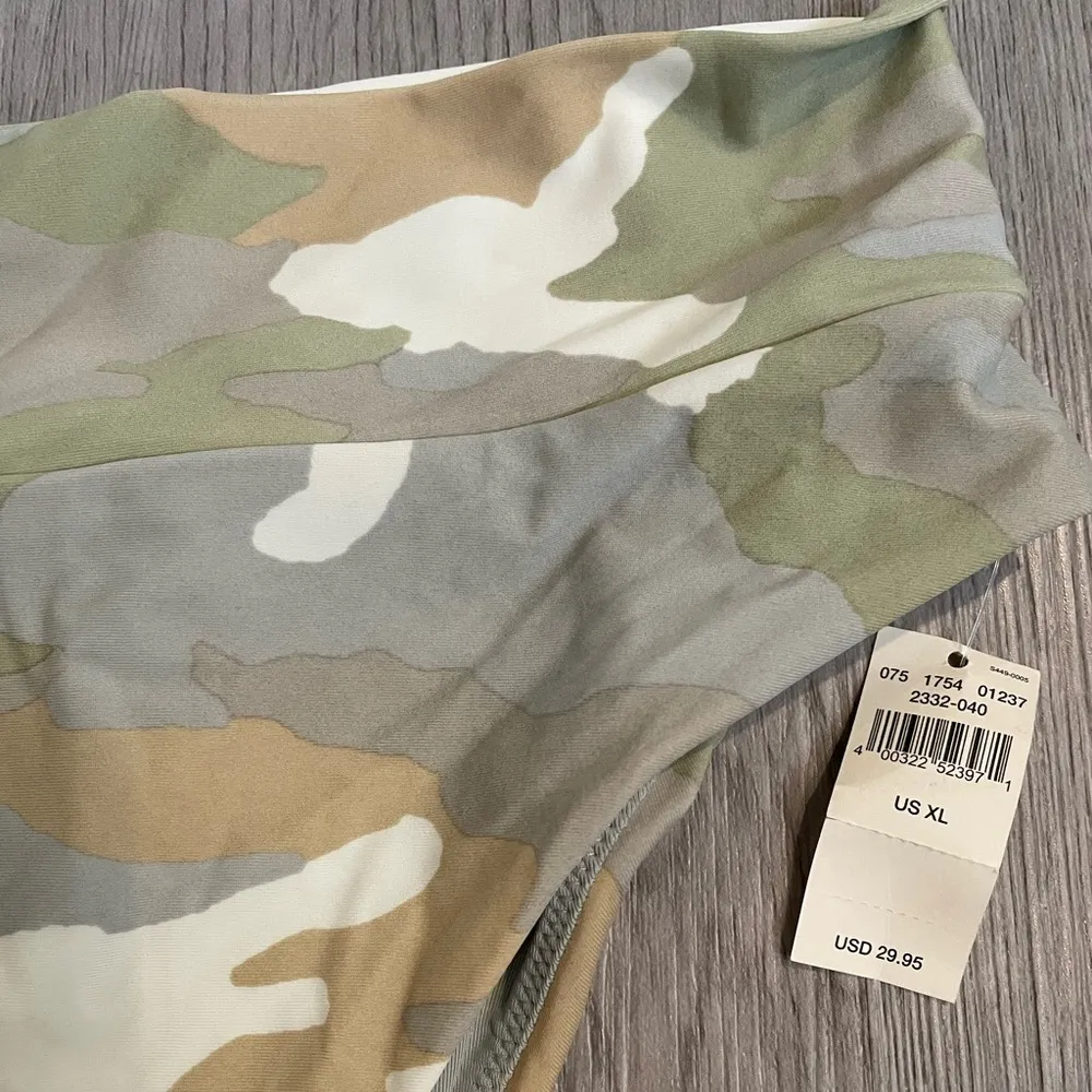 Aerie Camo High Cut Cheeky High Waisted Bikini Bottoms size XL Green/Gray - Image 4
