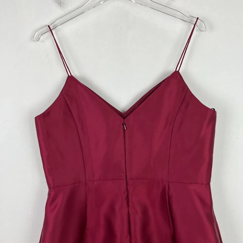 NWT  Draped Faux Wrap Cocktail Dress W/ Pockets Burgundy Size 16 D777 - Image 8
