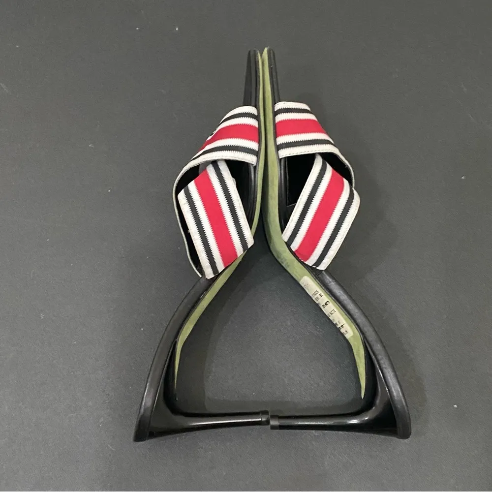 DONALD J PLINER Trix Red White Black Criss Cross Bandage Strap Heels Size 7 1/2M - Image 4