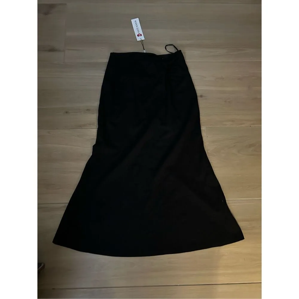 NEW Kate Kasin Career Pencil Skirts Side Knotted Stretch Fishtail Maxi M Black Size M - Image 6