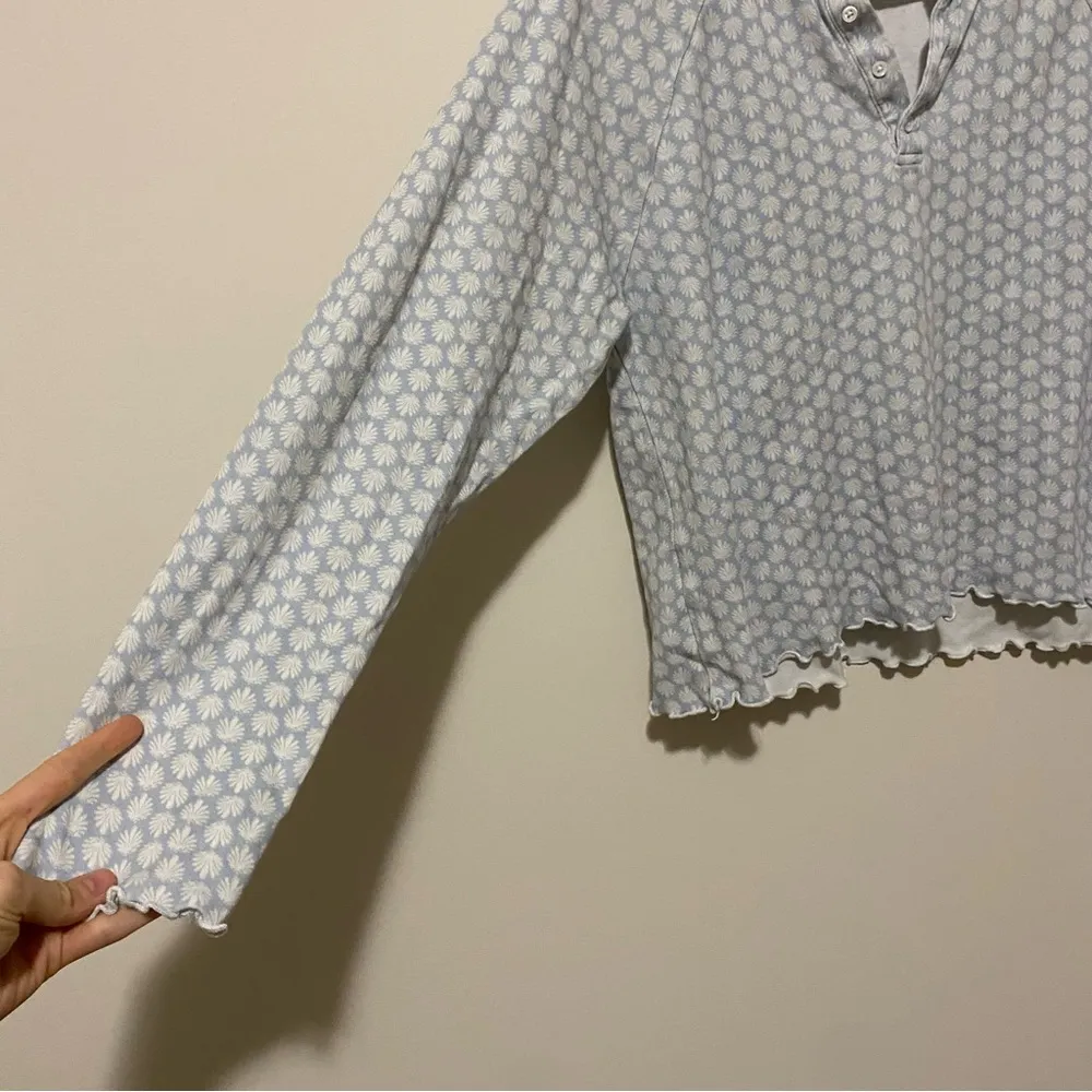 Hill House  Blue and White Scalloped Blouse medium - Image 2
