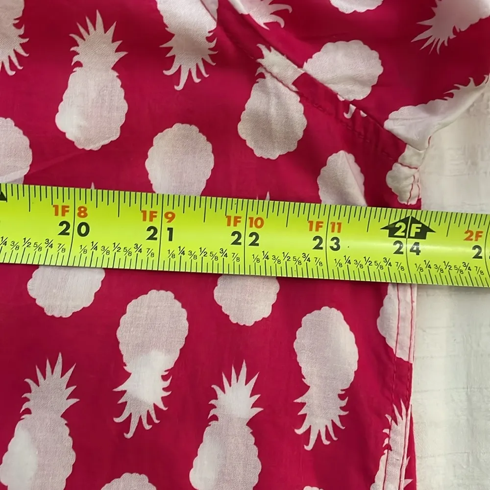 Talbots Pink and White Pineapple Print Button-Up Shirt Top Womens Size 1X - Image 4