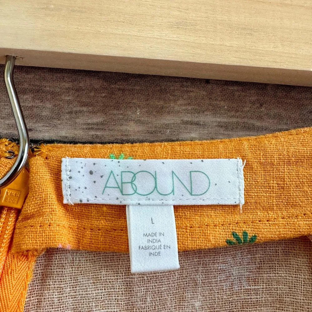 Abound Orange Floral Linen Blend Mini Skirt Size Large NWT - Image 3