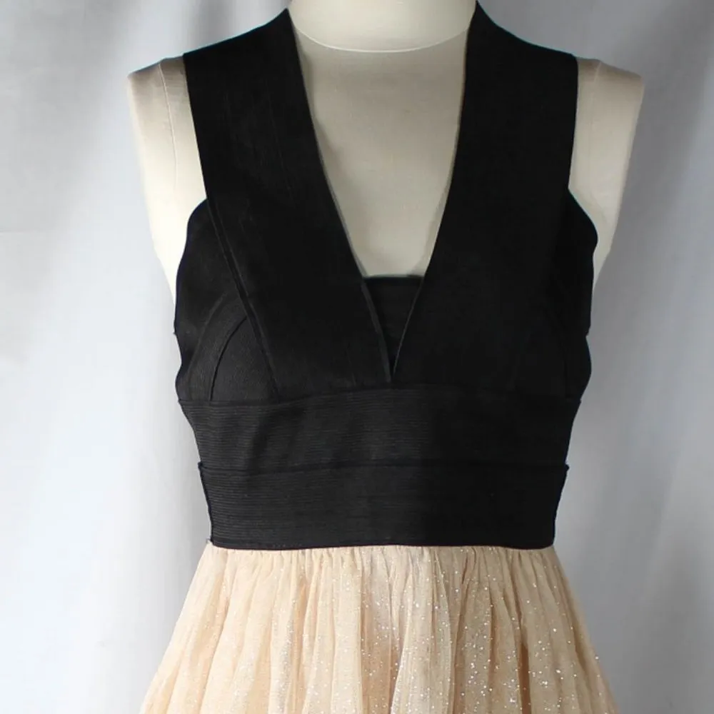NWOT "Bad Ballerina" Bondage Black Top Style Dress With Tulle Bottom Champagne - Image 7