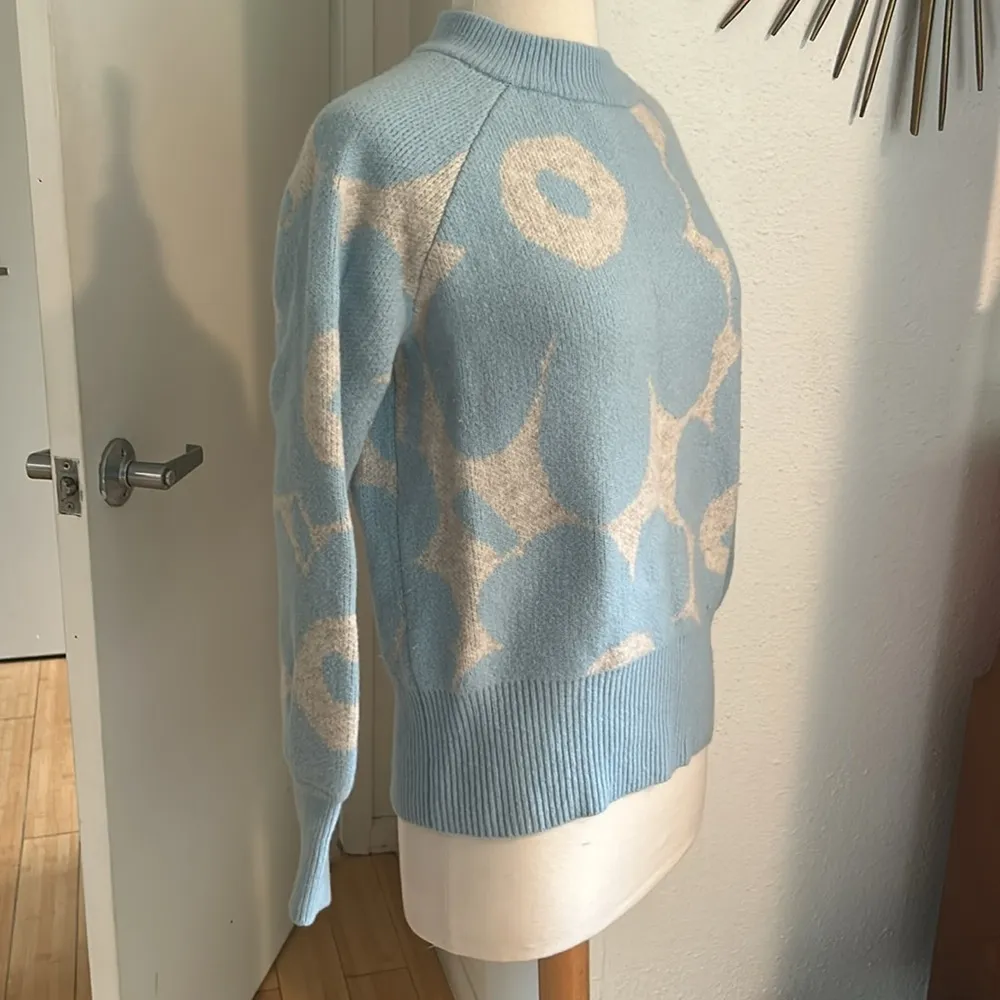 Marimekko Unikko Poppy Sweater Blue Sz M Size M - Image 5