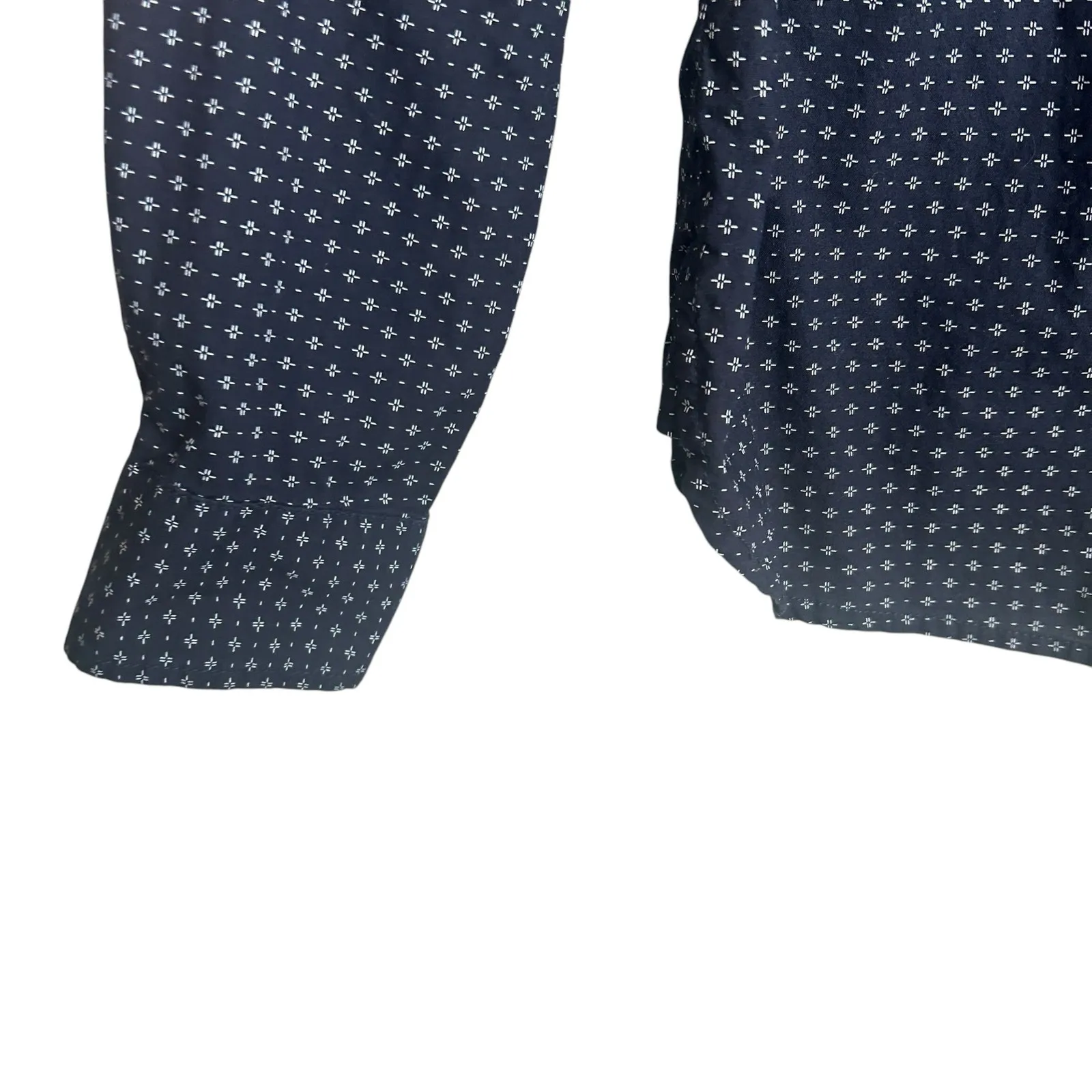 Tommy‎ Hilfiger Women Top M Navy Geometric Button Up Preppy Classic Nautical - Image 8