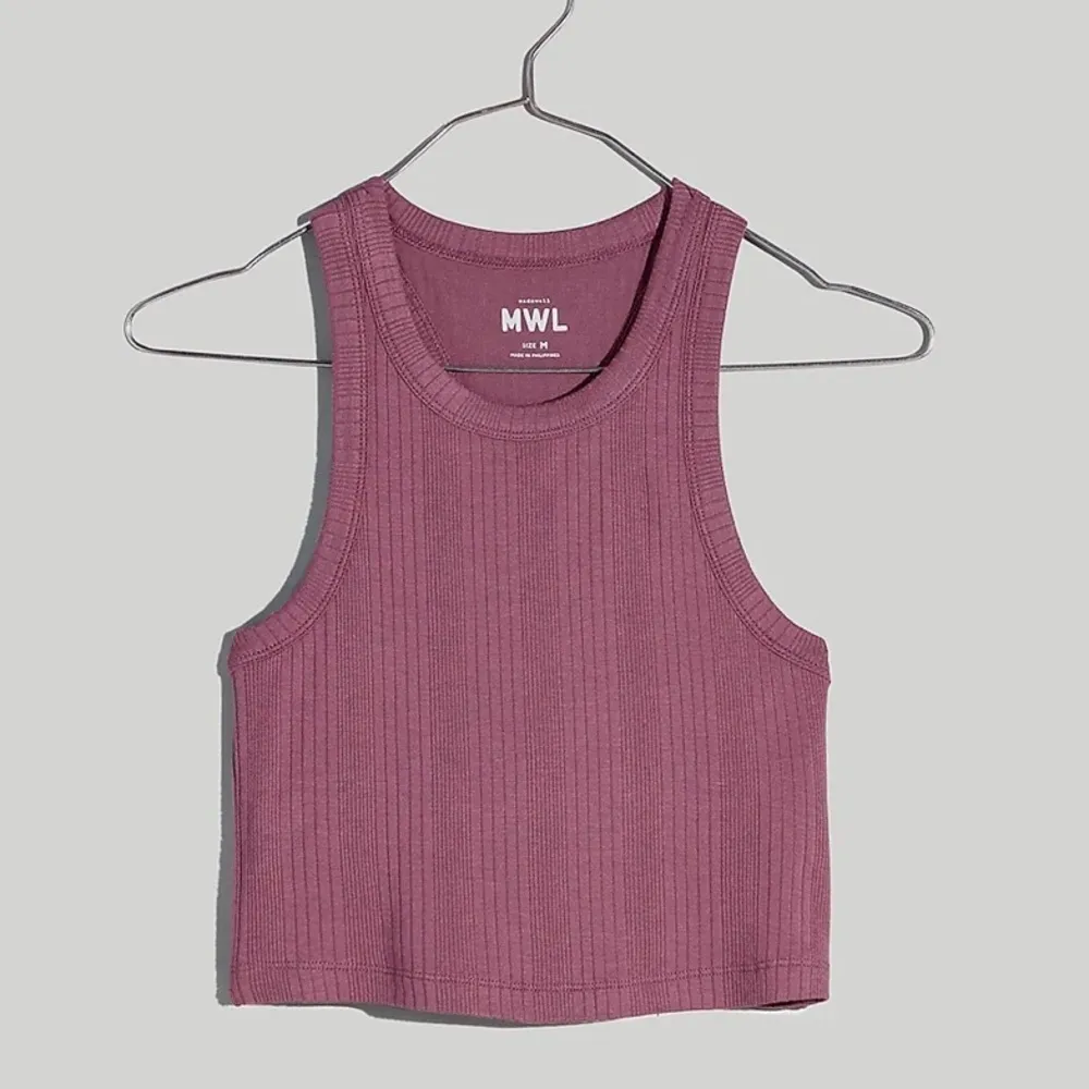 💙SALE 3/$25 MADEWELL VARIEGATED PRESSED GRAPE MAUVE BERRY RIB CROP TANK TOP XS - Image 5