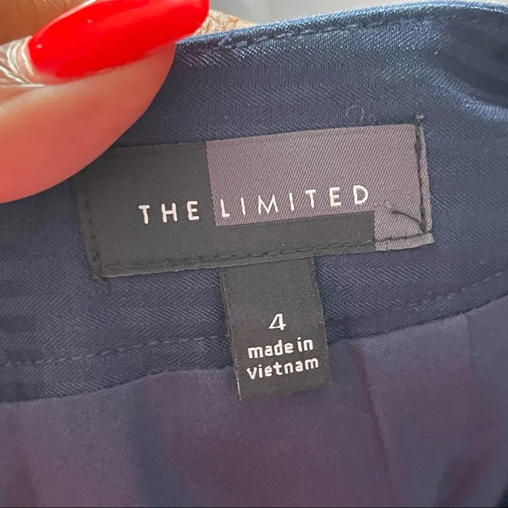 THE LIMITED | Navy Blue Polka Dot Pencil Skirt Sz 4 - Image 7