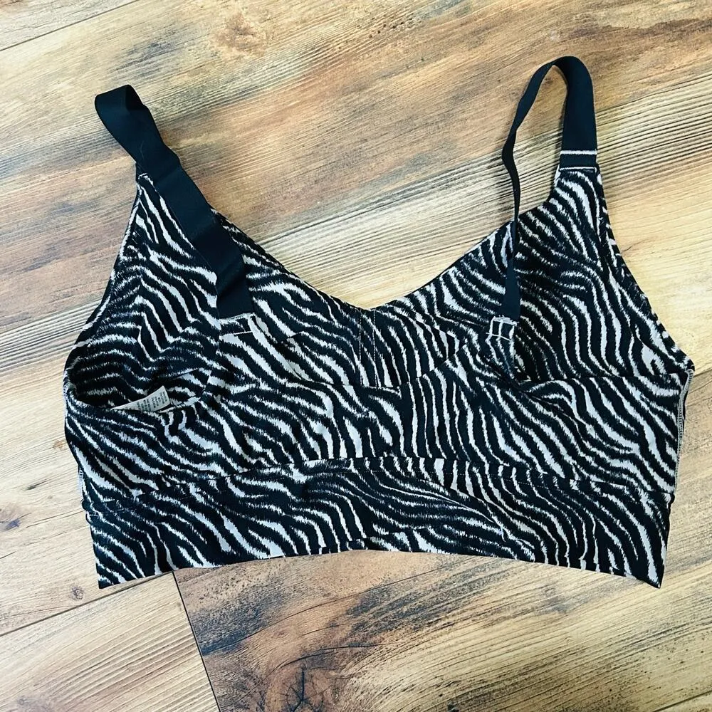 Aerie Offline Sports Bra Zebra Print Stretch Medium Support Extensible XL Yoga - Image 4