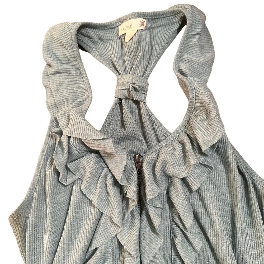 Mine Sexy Ruffled Zip Up Tank Top Size Large - Image 8