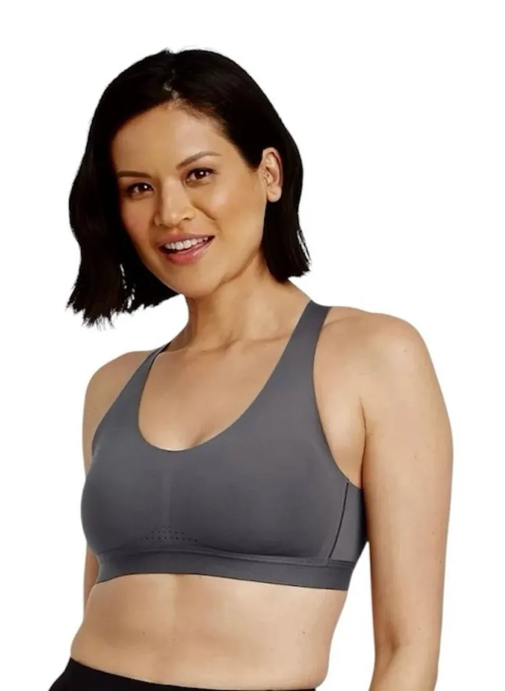 All In Motion Medium Support Dark Grey Sports Bra Strappy Back Size Small - Image 1