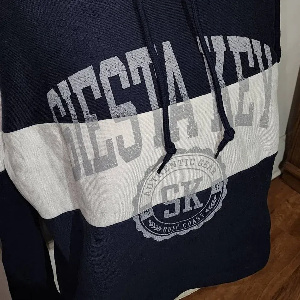 NWT Champion Reverse Weave Womens Navy White Siesta Key Crop‎ Hoodie Large - Image 3