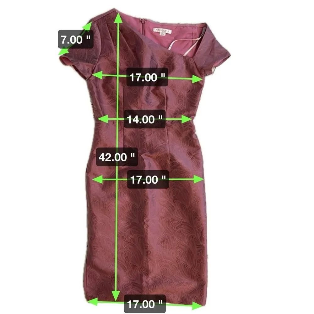 Kay Unger Caitlyn One Shoulder Rose Midi Jacquard Dress, Size 2 NEW - Image 5