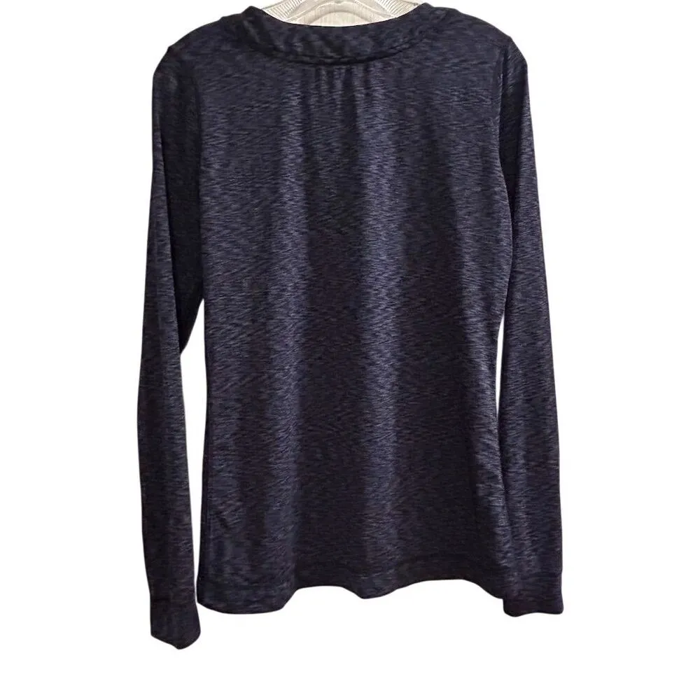 Cuddl Duds Women's Flex Fit Long Sleeve Pullover Top Blue M - Image 8