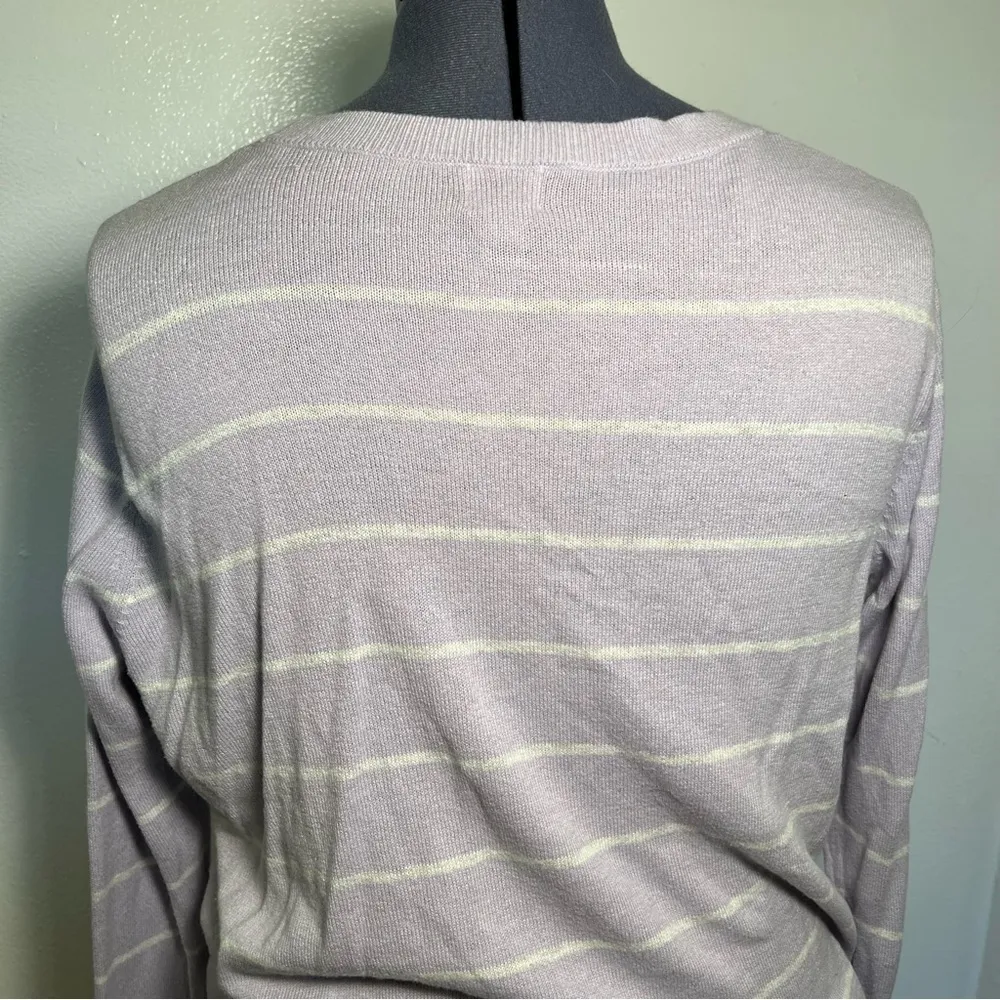 A New Day Crewneck Sweater Lavender White Stripes - Image 9