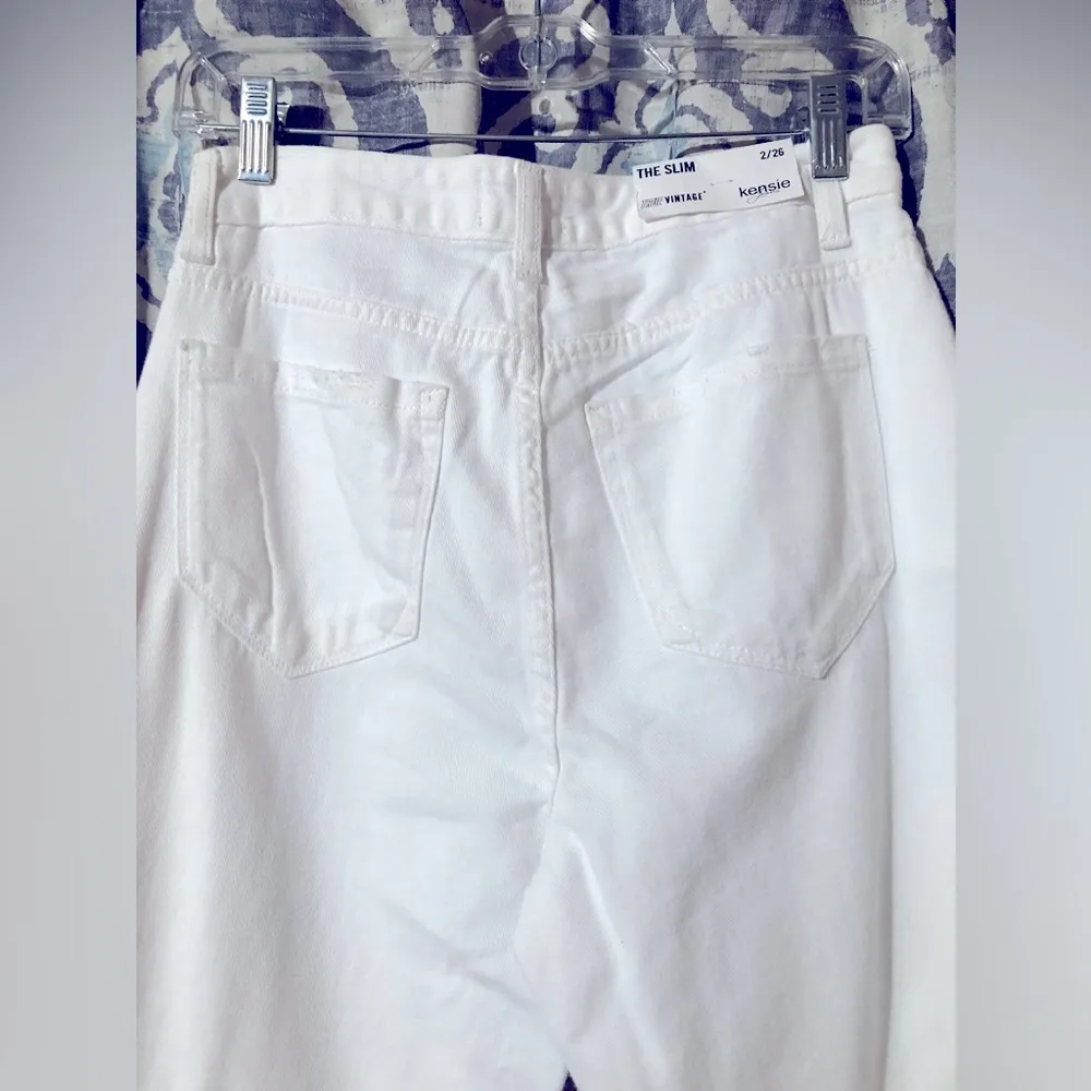 KENSIE JEANS NWT!  The Slim, High Rise “True Vintage” White Raw Hem Jeans💖💖 - Image 5
