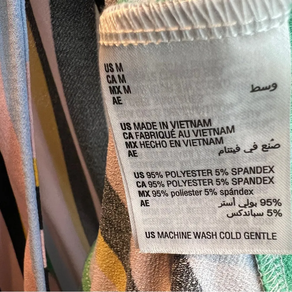 Bar lll Multi-Striped Surplice V-Neck Front Medium Wide Leg Jumpsuit V-Neck Back - Image 12