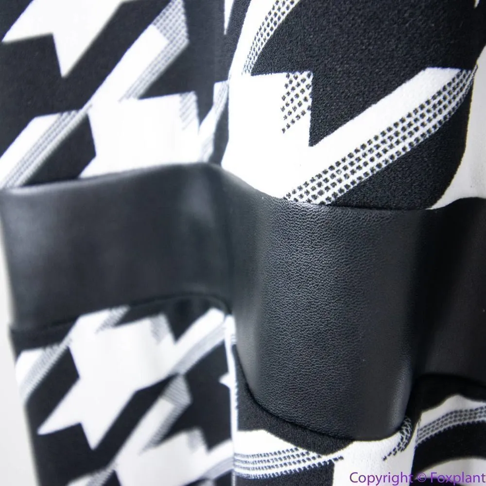 NEW Ashley Stewart‎ houndstooth dress with faux leather, 34/36W - Image 16
