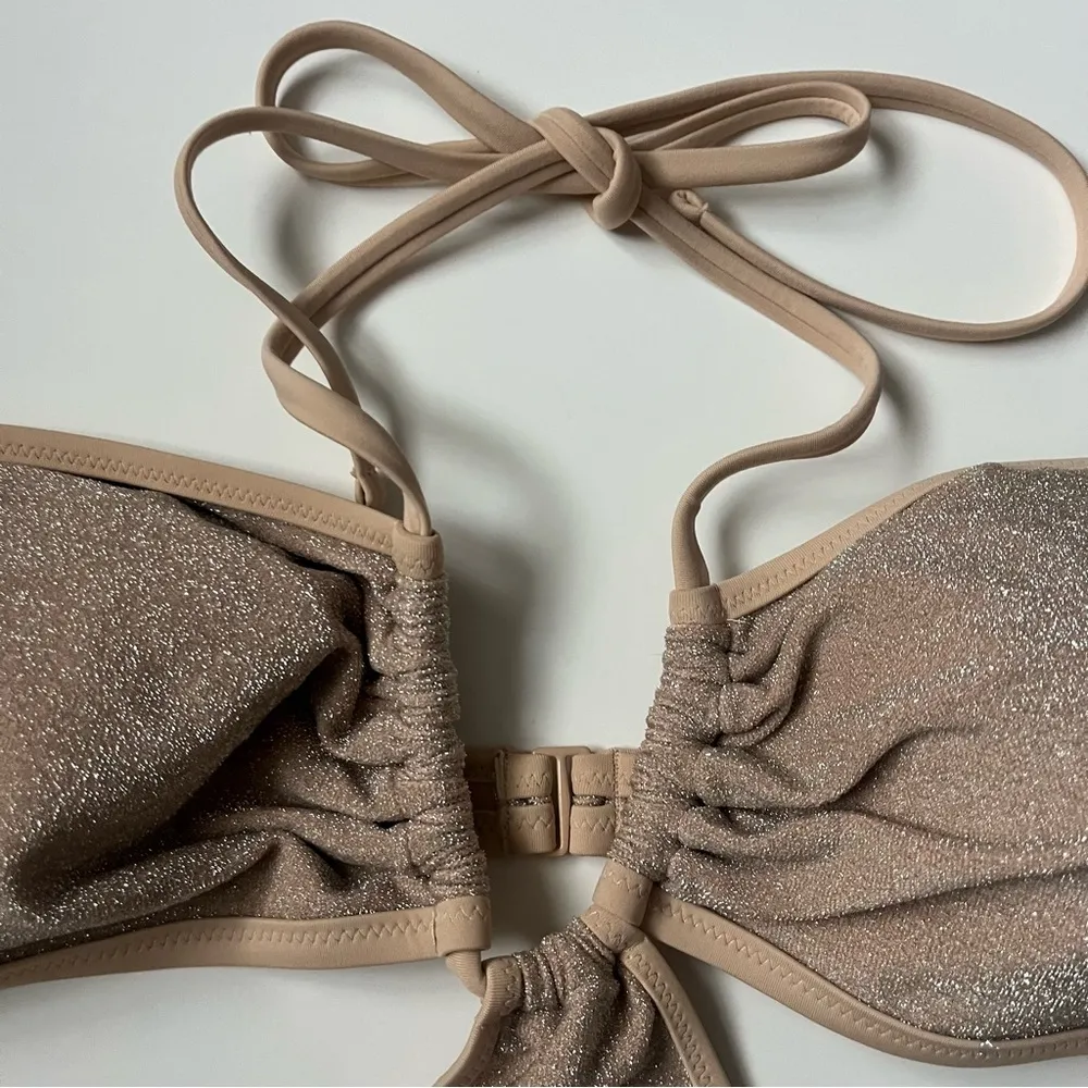 Aerie • NWT Gold Beige Sparkle Cutout One Piece Swimsuit - Image 8