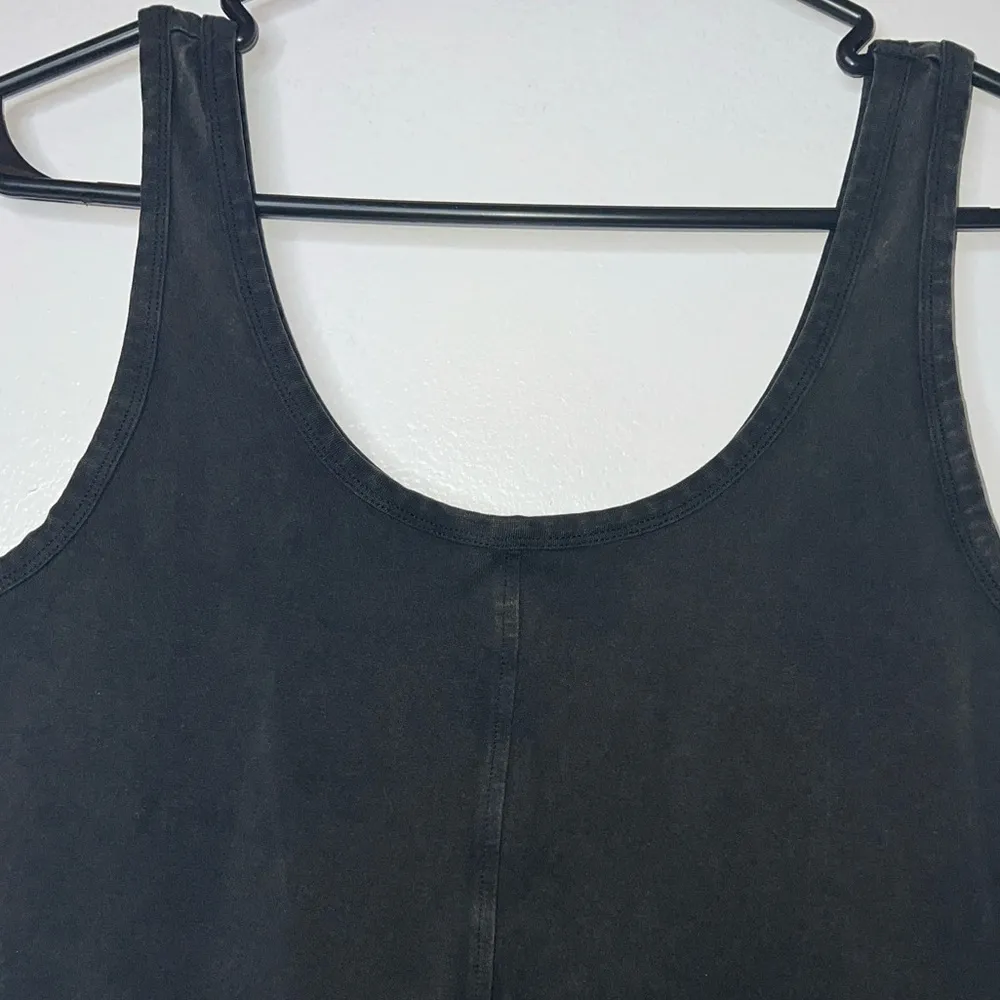 NWT Forever 21 Acid Wash Tank Mini Dress Black Unique Finish Size Large - Image 2