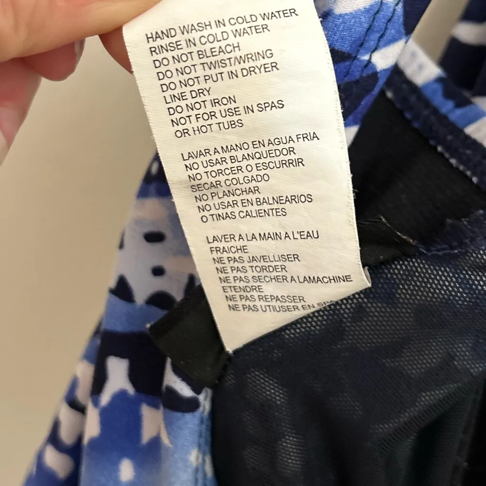 Roxanne One Piece Animal Print Swimsuit Blue Black Side Bow Detail Size … - Image 11