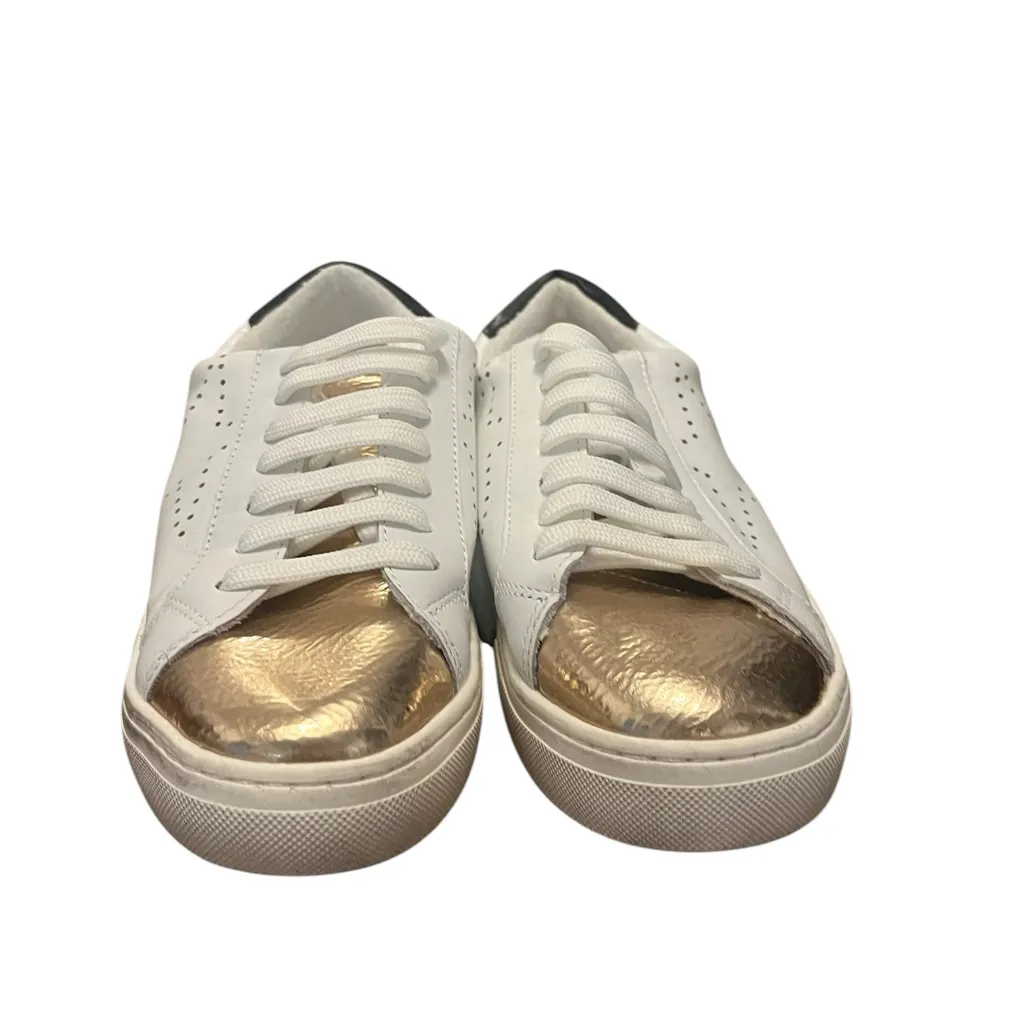 Steve Madden Rezume Leather White and Metallic Lace Up Sneakers Size 7.5‎ - Image 2