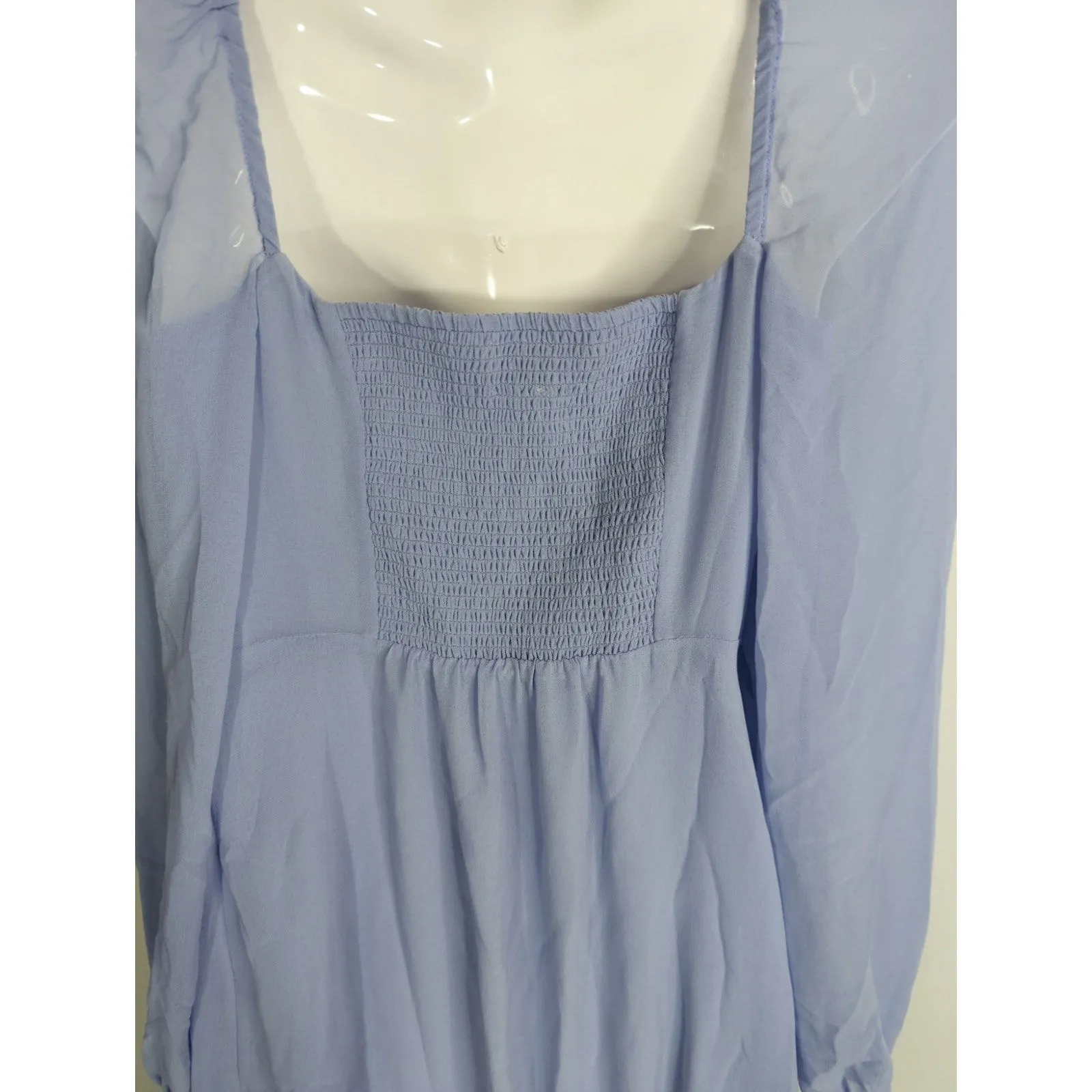 Aritzia Wilfred Jacqueline Sweetheart Neck Midi Blue Dress Sz. 4 Prairie Cottage - Image 9