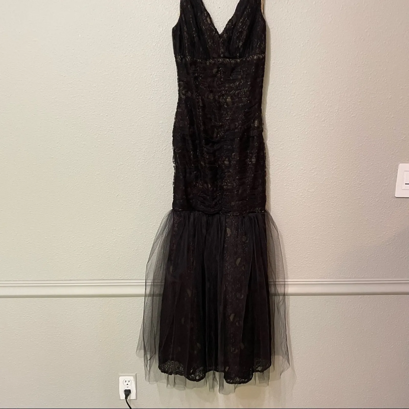 Monique Lhuillier Black Lace Sleeveless Mermaid Dress Formal Womens 0 Whimsigoth - Image 4