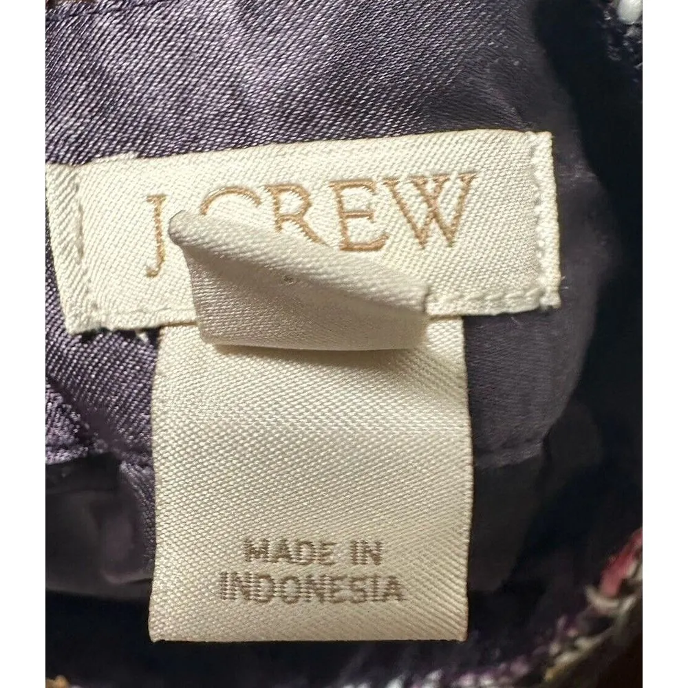 J.CREW Pink Purple Brown Black Yellow PENCIL SKIRT Tweed Wool Blend SIZE‎ 4 - Image 10