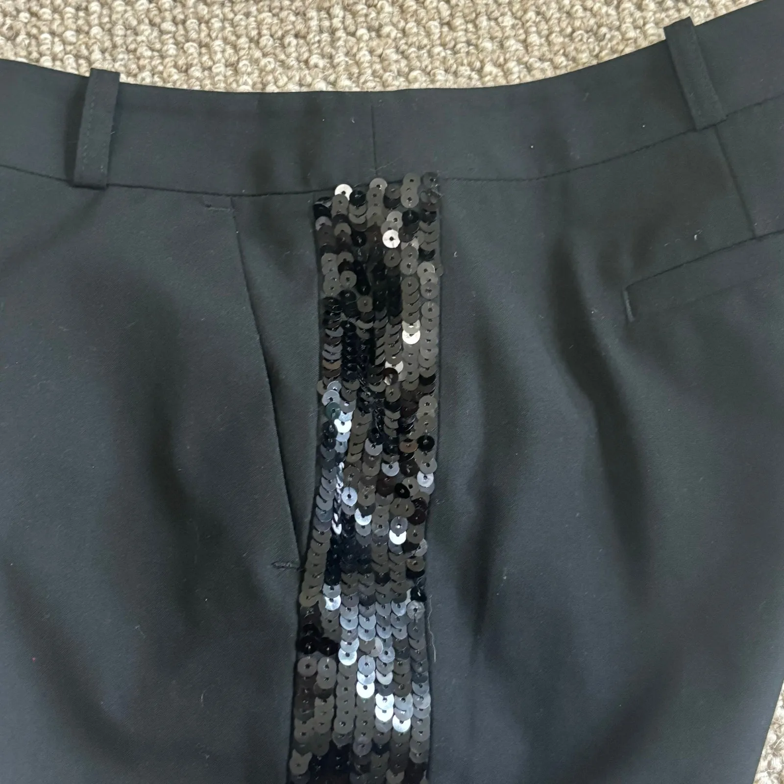 MICHAEL Michael Kors Sequin Black Mini Shorts Sz 2 - Image 7