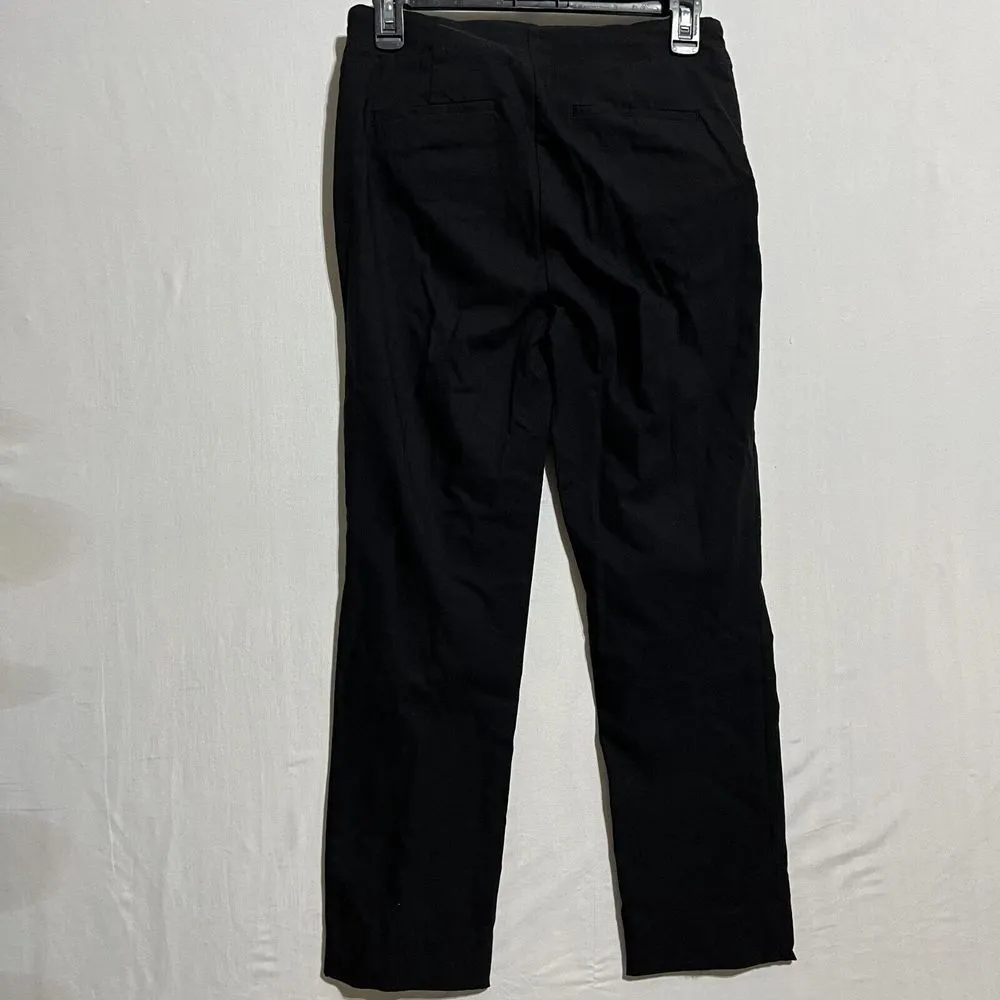 Hilary Radley Ponte Pants Womens Small Black Rayon Mid-Rise Straight Leg Pull-On - Image 7