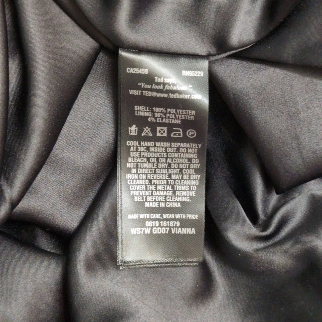 Ted Baker Vianna Gardens Frill Sleeve Dress A-line Black Floral Mini 5 = US 12 - Image 11