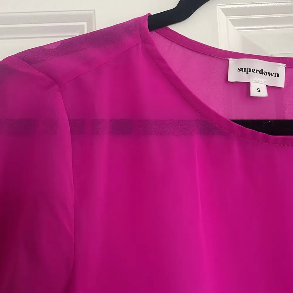 Sheer Superdown Tie Front Top - Image 5