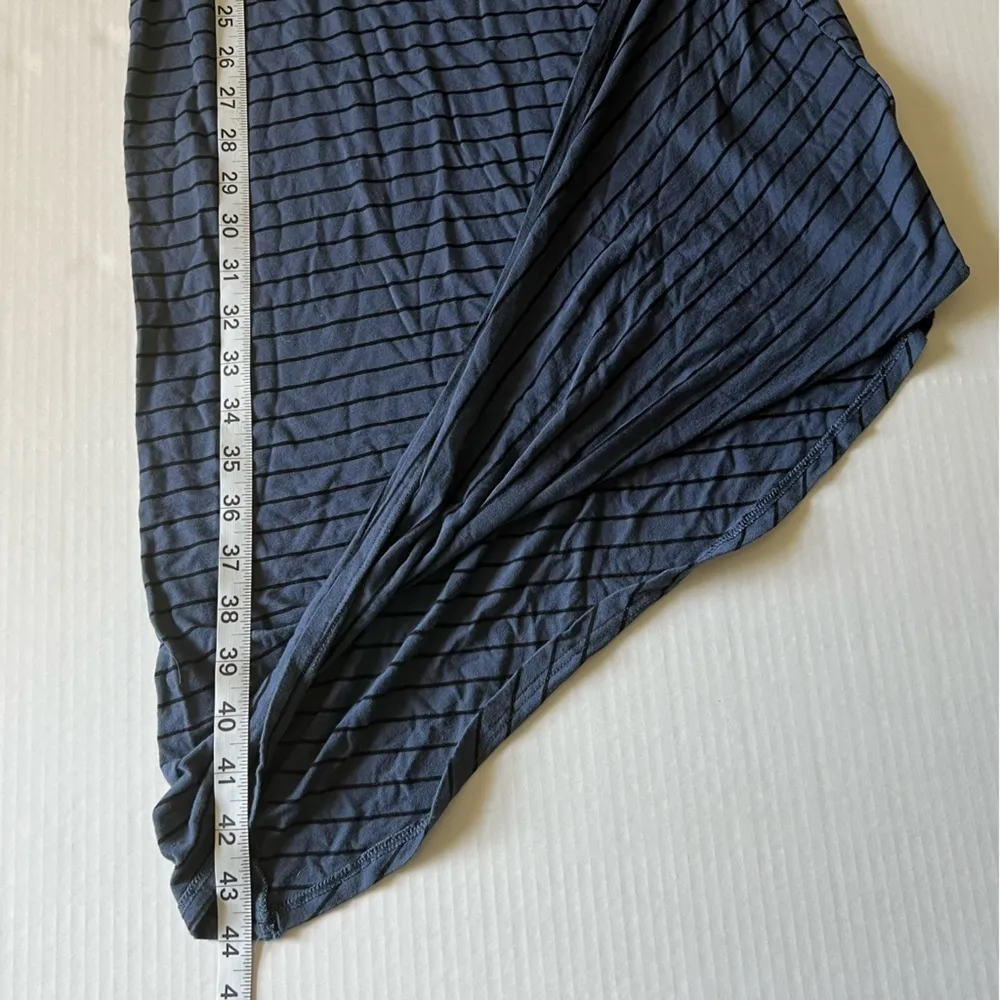 Express midi dress sleeveless asymmetrical tank dress dusty blue black stripes M - Image 9