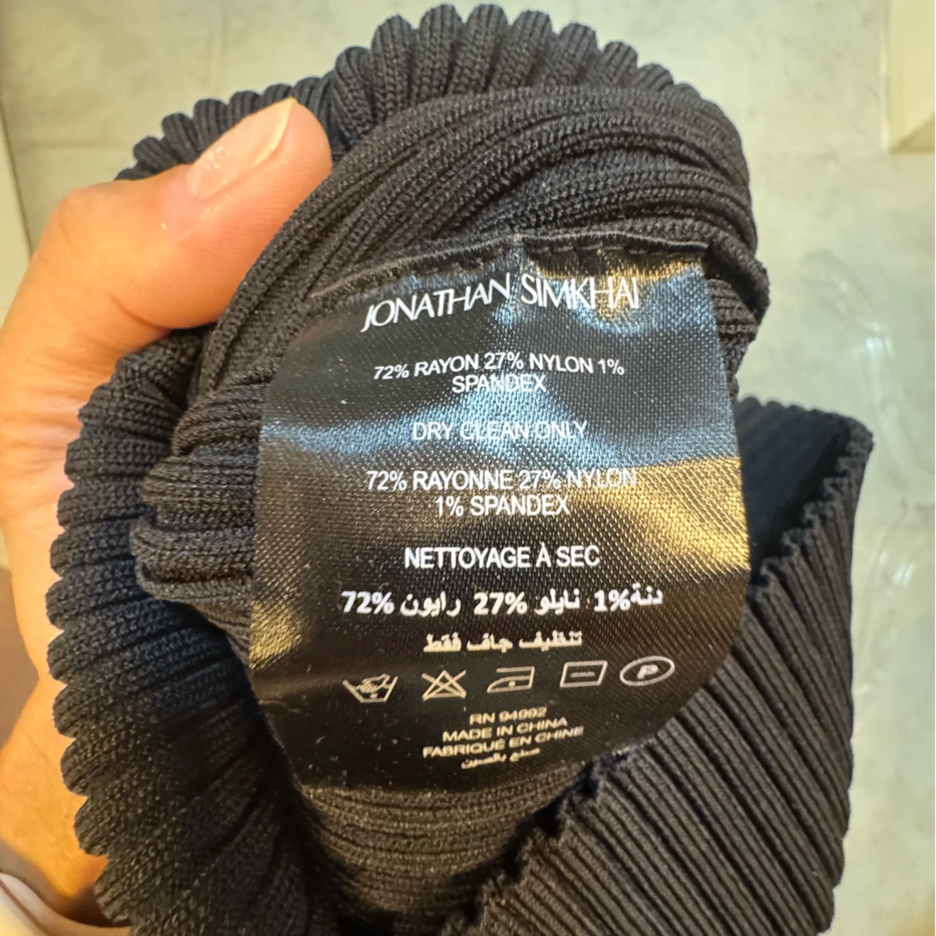 Jonathan‎ Simkhai Jenni Compact One Shoulder Rib Tank, Small Black - Image 6