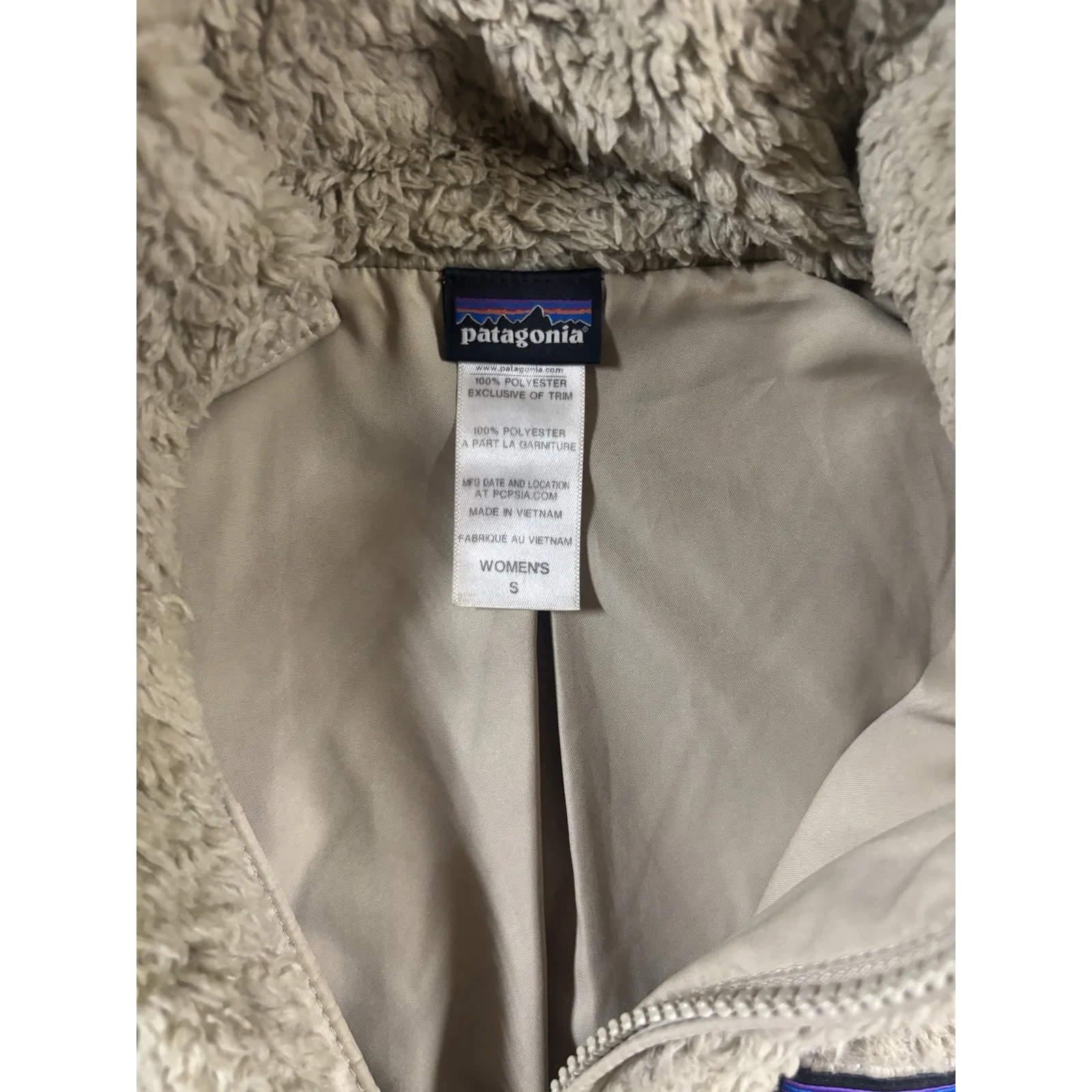 Patagonia Los Gatos‎ Fleece Full Zip Vest Tan Khaki Women's Small - Image 4