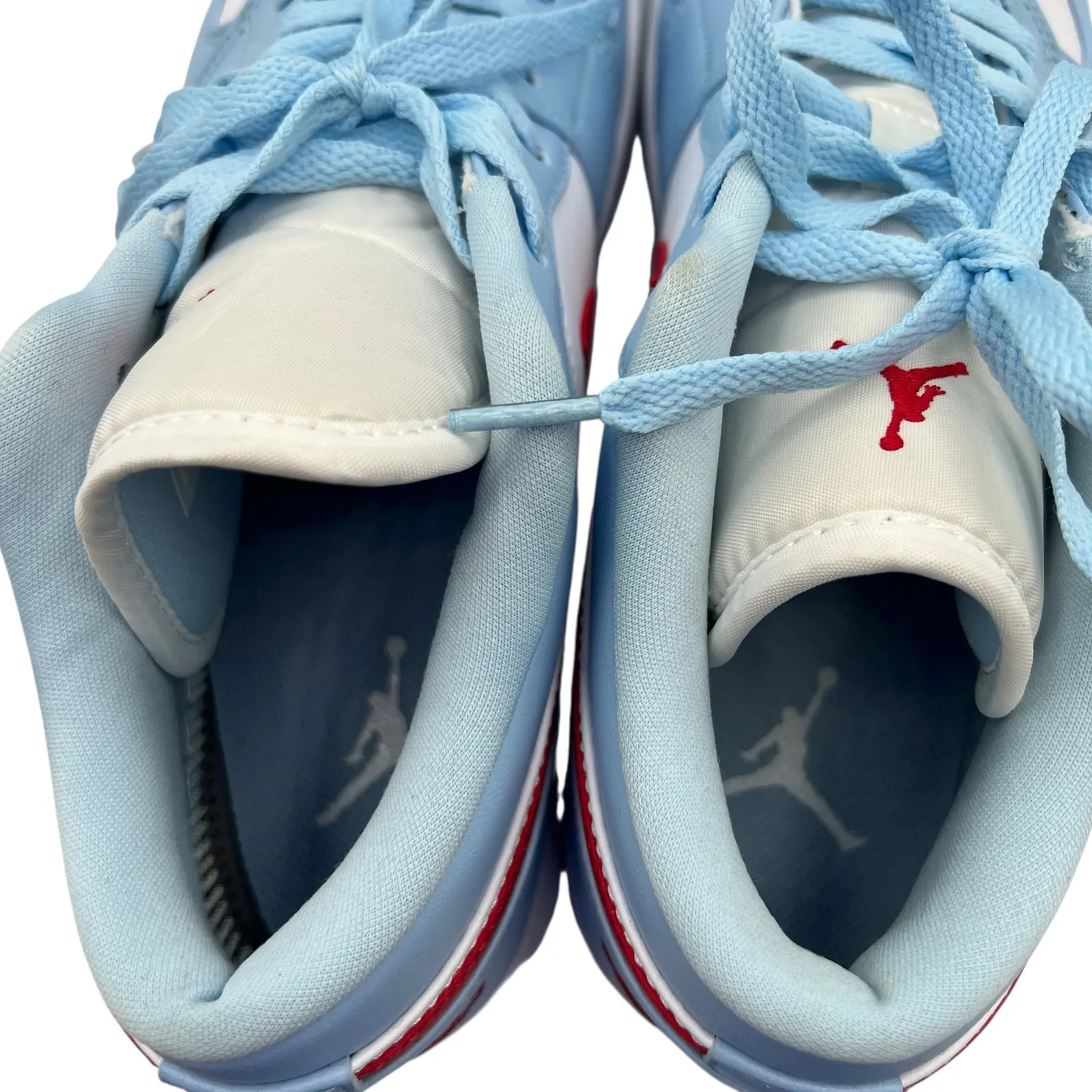 Nike Air Jordan 1 Low Blue Red White Leather Swoosh Womens 11 DC0774-164 Sneaker - Image 9