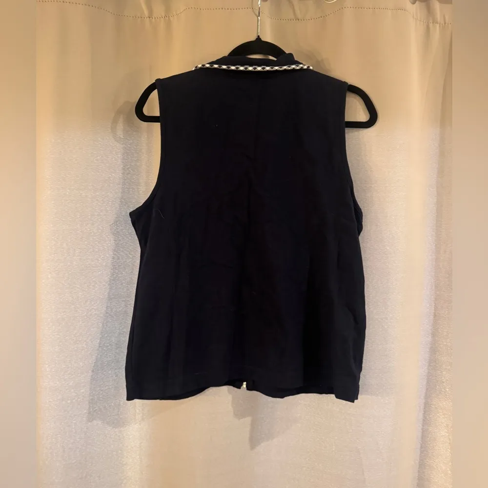 Talbots Navy Blue  Zip-Up Vest - Image 2