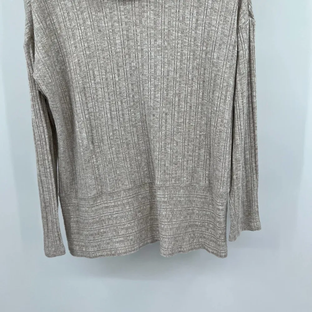Anthropologie Akemi + Kin Cowl Neck Pullover Sweater Size Medium Ribbed Slits - Image 6