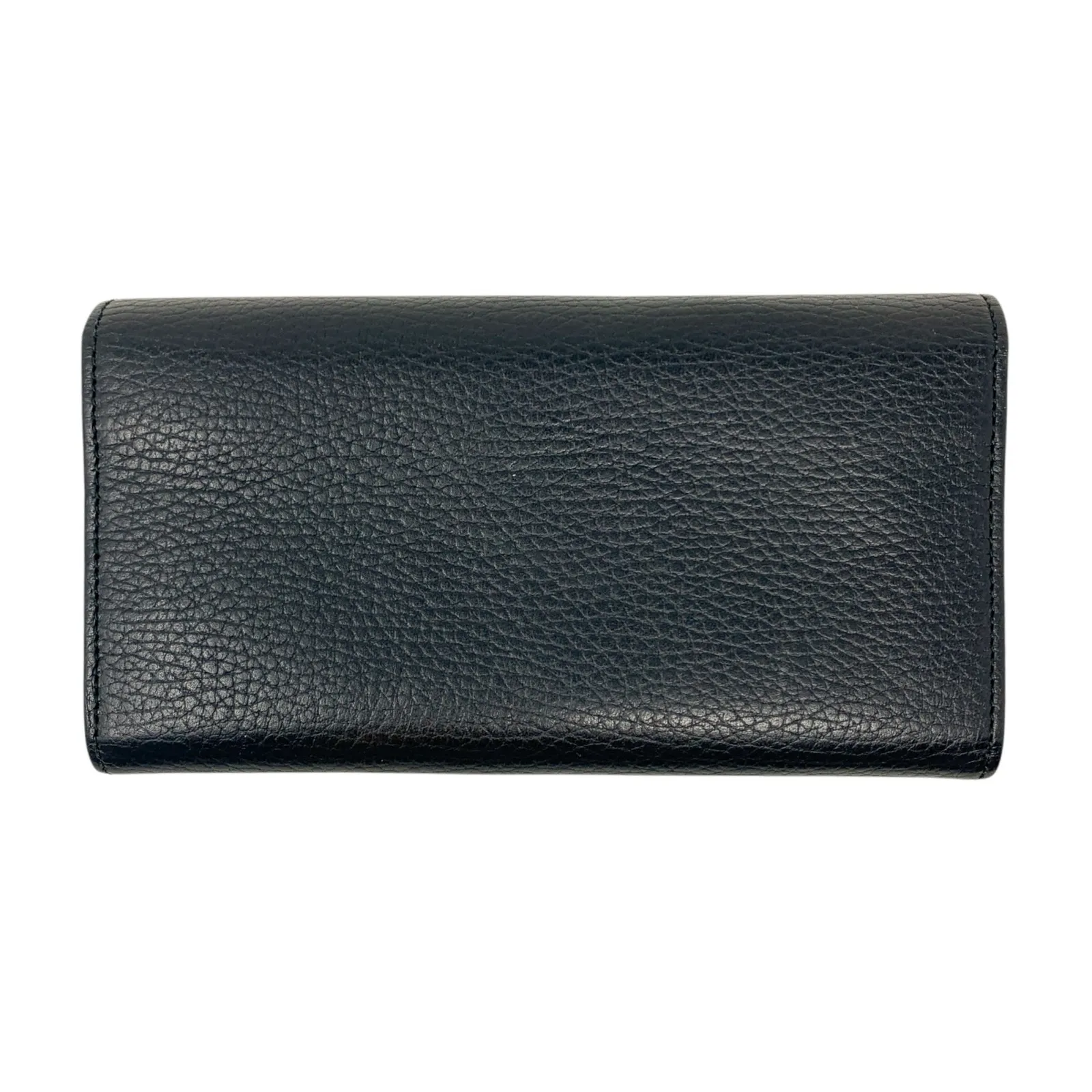Gucci GG Marmont Gold Logo Black Pebbled Textured Leather Continental Wallet - Image 3