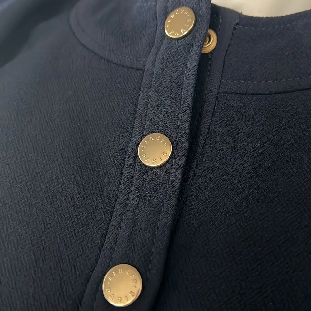 SANDRO Wendy Ruffle Collar Dress, Marine Size FR 36 | US 4, New w/Tag - Image 14