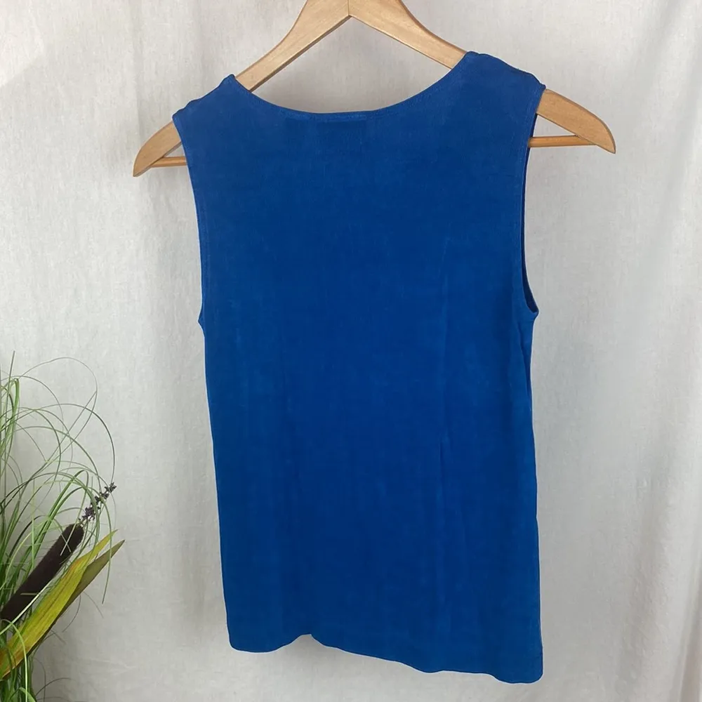 Chico’s Travelers Blue Basic Sleeveless Tank Top 0 S - Image 2