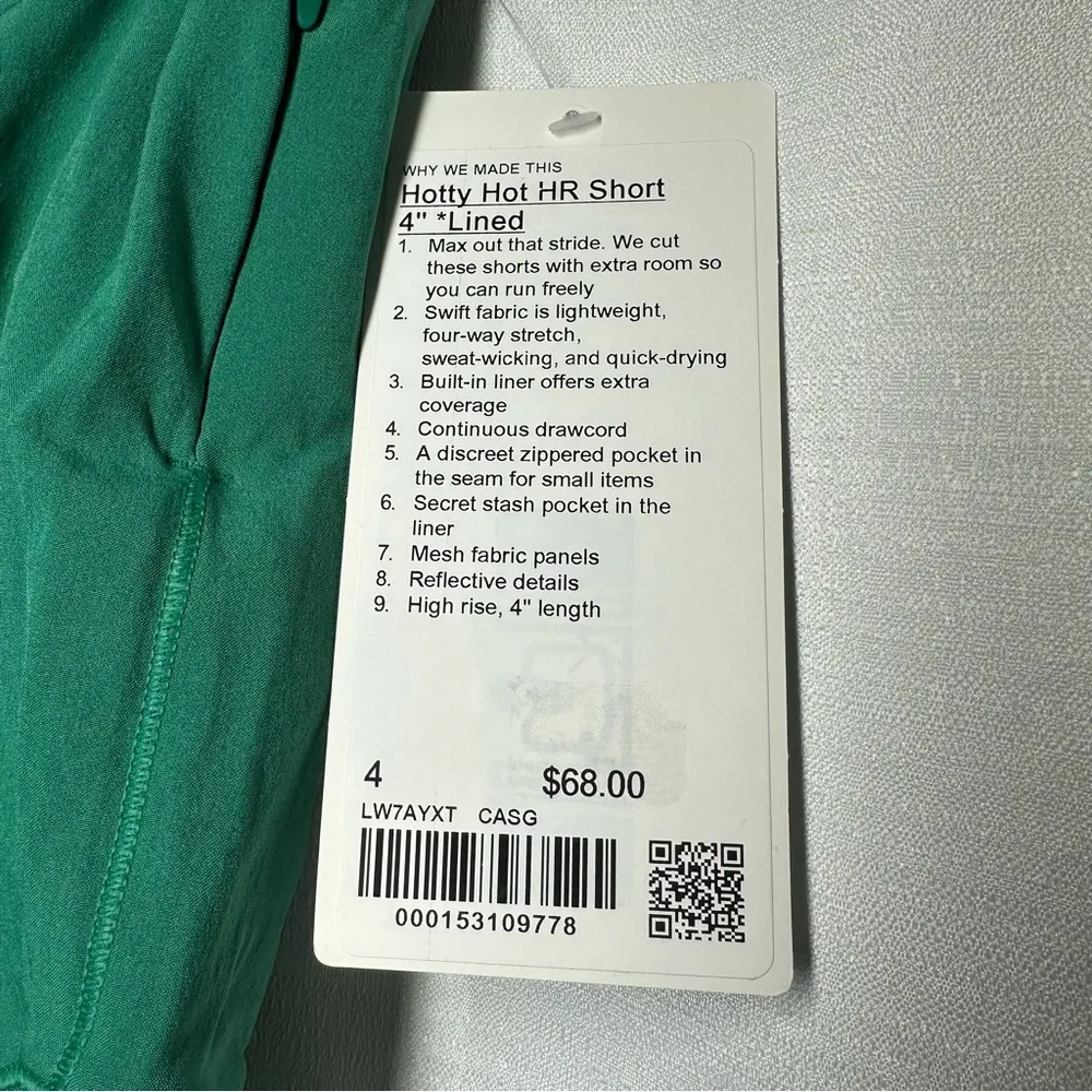 New Lululemon Shorts Size 4 Hotty Hot High Rise HR Lined 4" CASG Green Running - Image 3